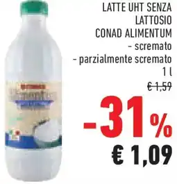 Conad Latte uht senza lattosio CONAD ALIMENTUM offerta