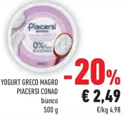 Conad Yogurt greco magro piacersi CONAD offerta