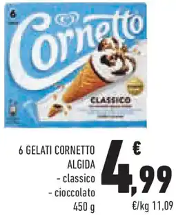 Conad 6 gelati cornetto algida offerta