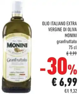 Conad Olio italiano extra vergine di oliva MONINI offerta