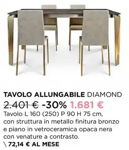 Ricci Casa Tavolo allungabile diamond offerta