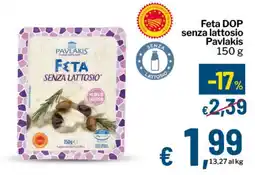 Qui Discount Feta DOP senza lattosio Pavlakis offerta