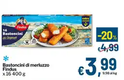 Qui Discount Bastoncini di merluzzo Findus offerta