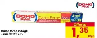 Carta forno in fogli -mis 33x28 cm