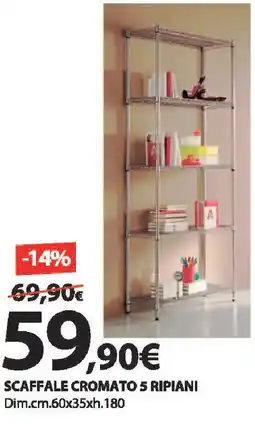 Kreo Brico e Casa Scaffale cromato 5 ripiani offerta