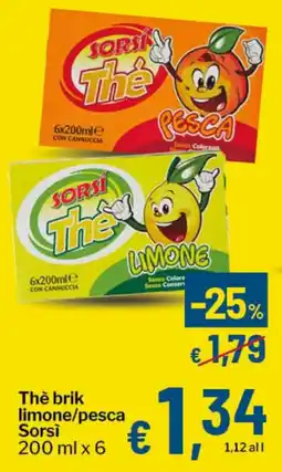 Qui Discount The brik limone/pesca Sorsi offerta