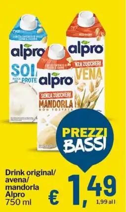 Qui Discount Drink original/ avena/ mandorla Alpro offerta