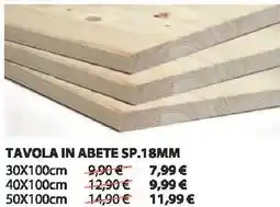 Kreo Brico e Casa Tavola in abete SP.18MM offerta