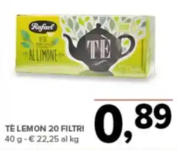 Todis Tè lemon 20 filtri Rafael offerta