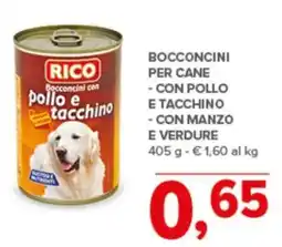 Todis Bocconcini per cane con pollo e tacchino con manzo e verdure offerta