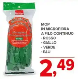 Todis Mop in microfibra a filo continuo rosso giallo verde blu offerta