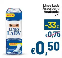 Qui Discount Lines Lady Assorbenti Anatomici offerta