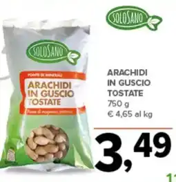 Todis Arachidi in guscio tostate SOLOSANO offerta