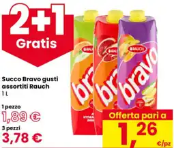 Eurospar Succo Bravo gusti assortiti Rauch offerta