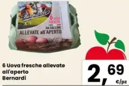 Eurospar 6 Uova fresche allevate all'aperto Bernardi offerta
