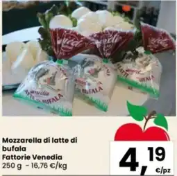 Eurospar Mozzarella di latte di bufala Fattorie Venedia offerta