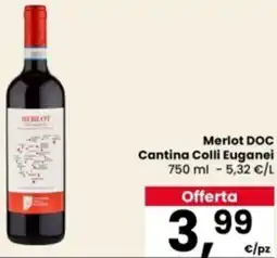 Eurospar Merlot DOC Cantina Colli Euganei offerta