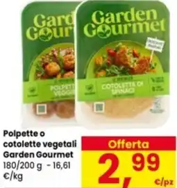 Eurospar Polpette o cotolette vegetali Garden Gourmet offerta