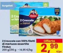 Eurospar 2 Croccole con 100% filetti di merluzzo Findus offerta