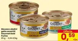 Eurospar Mousse o dadini gatto Gourmet Gold Purina offerta