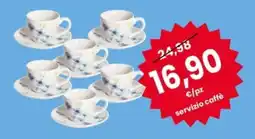 Eurospar Servizio da caffè 6 tazzine con piattini offerta