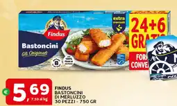 Extra Supermercati Findus bastoncini di merluzzo 30 pezzi offerta