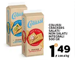 Extra Supermercati Colussi crackers salati/ non salati/ integrali offerta