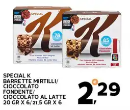 Extra Supermercati Special k barrette mirtilli/ cioccolato fondente/ cioccolato al latte offerta