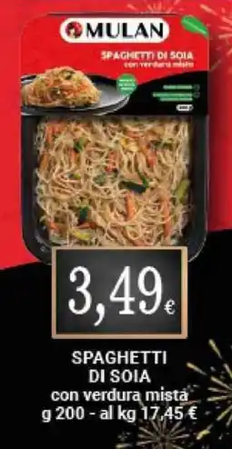 Doro Supermercati Mulan spaghetti di soia con verdura mista offerta