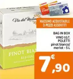Conad Bag in box vino i.g.t. poletti offerta