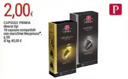 Doro Supermercati Capsule PRIMIA offerta