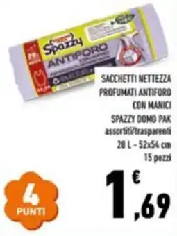 Conad Sacchetti nettezza profumati antiford con manici spazzy domo pak offerta