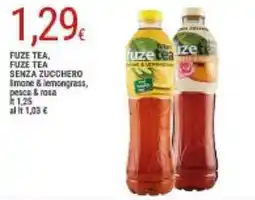 Doro Supermercati Fuze tea senza zucchero limone & lemongrass, pesca & rosa offerta