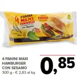 Todis 4 panini maxi hamburger con sesamo offerta