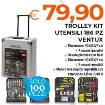 Todis Trolley kit utensili ventux offerta