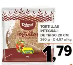 Todis Dulcesol tortillas integrali de trigo 20 cm offerta