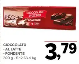 Todis LOVING Cioccolato al latte fondente offerta