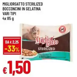 Famila Superstore Migliorgatto sterilized bocconcini in gelatina offerta
