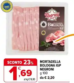 Iperal Mortadella bologna igp NEGRONI offerta