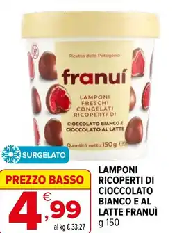 Iperal Lamponi ricoperti di cioccolato bianco e al latte FRANUÌ offerta