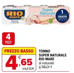 Iperal Tonno super naturale RIO MARE offerta