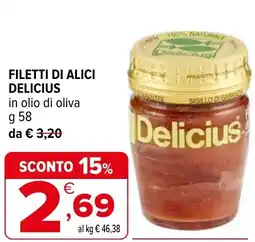 Iperal Filetti di alici DELICIUS offerta