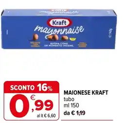 Iperal Maionese KRAFT tubo offerta