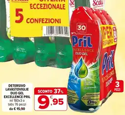 Iperal Detersivo lavastoviglie duo gel excellence pril offerta
