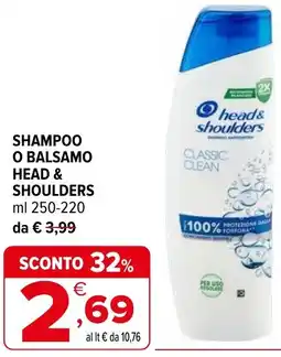 Iperal Shampoo o balsamo head & shoulders offerta