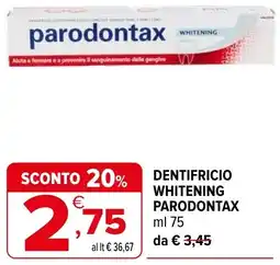 Iperal Dentifricio whitening parodontax offerta