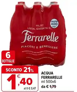Iperal Acqua ACQUA FERRARELLE ml 500x6 offerta
