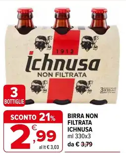 Iperal Birra non filtrata ICHNUSA offerta