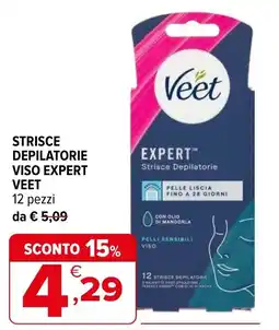 Iperal Strisce depilatorie viso expert VEET offerta