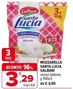 Iperal Mozzarella santa lucia GALBANI offerta